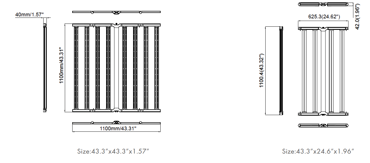 GL82 unfolded and folded dimensions